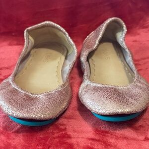 Tieks Womens Size 8 Glam Rose Gold Metallic Leather Ballet Flats